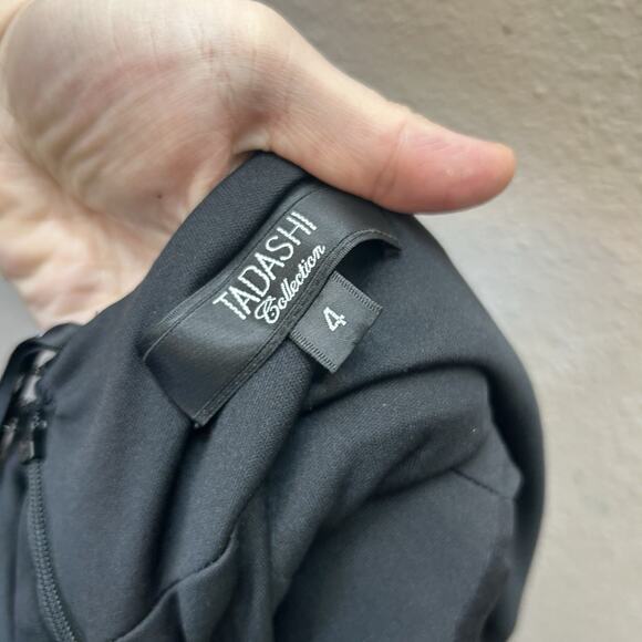 Tadashi Shoji Gown Maxi Dress SZ 4 Black-Tie Formal Wedding Whimsigoth Prom Goth - Picture 14 of 14